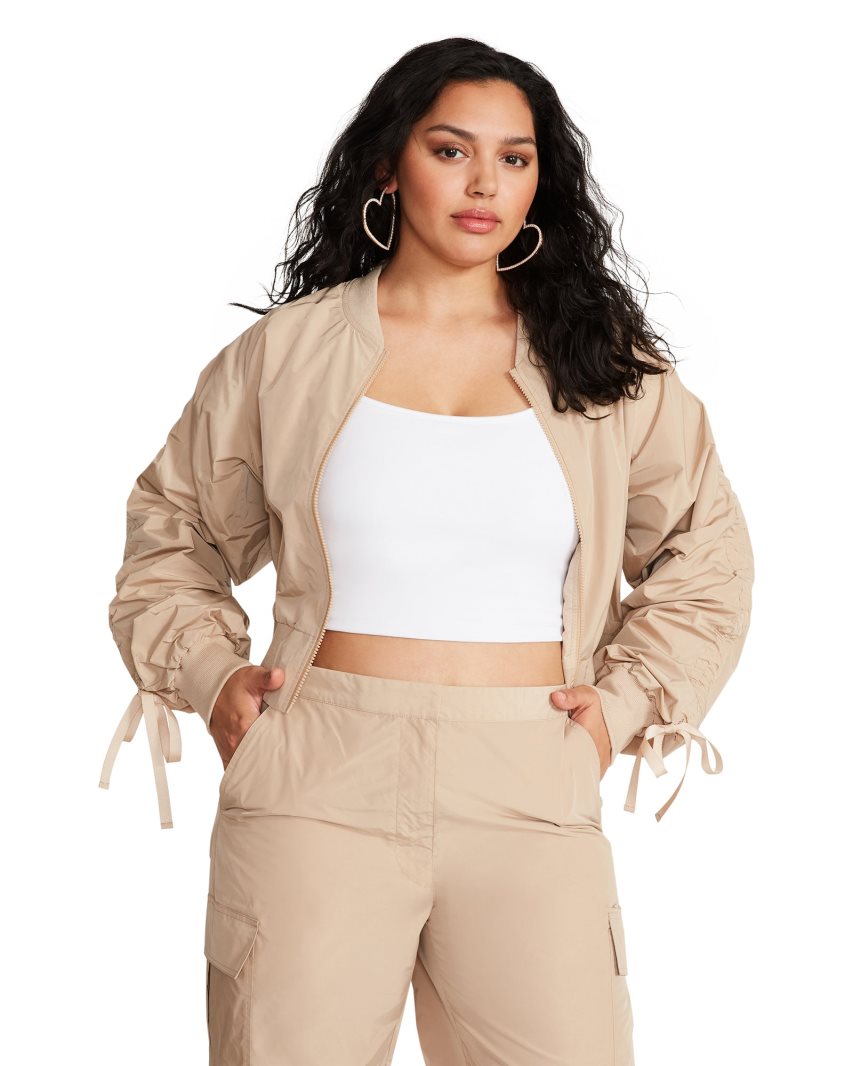 Khaki Steve Madden Emory Women's Jackets | PH 2394ZGD